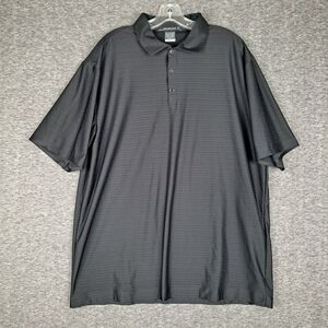 Nike Tiger Woods Platinum Polo Shirt Men XXL Black Snap Performance Dri Fit